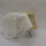 Paper object: Handmade hat shell + papercut veil