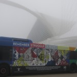 Collaborative Bus Mural: Remember Struggle Create Change (after Kandinsky)