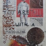 non-traditional paper craft: sewn sampler with found text